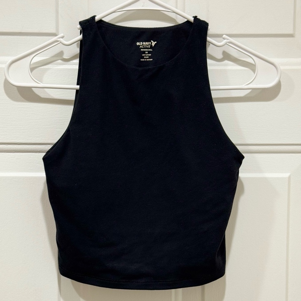 Old Navy Active PowerChill Longline Sports Bra, Adult Extra Small, Black